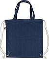 Recycled denim drawstring bag Dex, blue