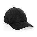 Recycled heather 6 panel cap 200gr, black