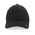Recycled heather 6 panel cap 200gr, black