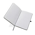 Recycled leather hardcover notebook A5, light grey