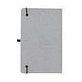 Recycled leather hardcover notebook A5, light grey