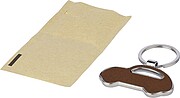 Recycled leather keychain Joan, brown