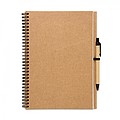 Recycled notebook and ball pen, beige