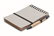Recycled notebook with ball pen, grey