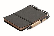 Recycled notebook with ball pen, stone grey