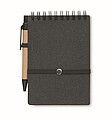 Recycled notebook with ball pen, stone grey