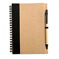 Recycled paper notebook + pen, black