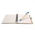 Recycled paper notebook + pen, blue