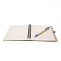 Recycled paper notebook + pen, blue