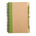Recycled paper notebook + pen, lime