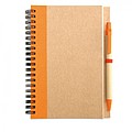 Recycled paper notebook + pen, orange