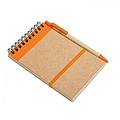 Recycled paper notebook + pen, orange