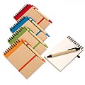 Recycled paper notebook + pen, orange