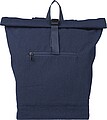 Recycled polycotton (330 gsm) rolltop backpack, blue
