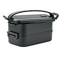 Recycled PP two-tier lunch box with removable divider with side buckles and airtight lid