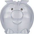 Recycled PS plastic piggy bank Vivi, neutral