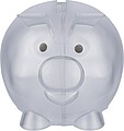 Recycled PS plastic piggy bank Vivi, neutral