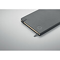 Recycled PU A5 lined notebook, stone grey