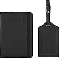 Recycled PU passport holder and luggage label Zani, black