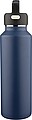 Recycled stainless steel double-walled bottle (600 ml) Mace, blue