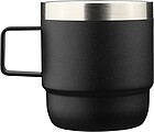 Recycled stainless steel double-walled cup (180 ml) Lilia, black