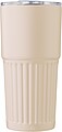 Recycled stainless steel double-walled drinking mug (500 ml) Kael, beige