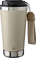 Recycled stainless steel double-walled drinking mug 500 ml Kayla, beige
