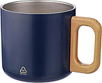 Recycled stainless steel double-walled mug 400 ml Dwight, blue