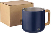 Recycled stainless steel double-walled mug 400 ml Dwight, blue
