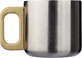 Recycled stainless steel double-walled mug 400 ml Dwight, silver