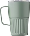 Recycled stainless steel double-walled travel mug (450 ml) Calo, green