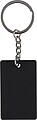 Recycled stainless steel rectangular keychain Jax, black