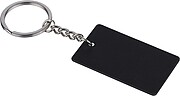 Recycled stainless steel rectangular keychain Jax, black