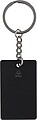 Recycled stainless steel rectangular keychain Jax, black
