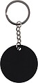 Recycled stainless steel round keychain Risa, black