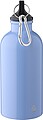 Recycled stainless steel single walled bottle (400 ml), light blue