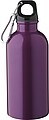 Recycled stainless steel single walled bottle (400 ml), purple