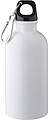 Recycled stainless steel single walled bottle (400 ml), white