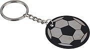 Recycled stainless steel soccer ball keychain Ciro, black