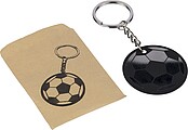 Recycled stainless steel soccer ball keychain Ciro, black