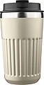 Recycled stainless steel travel mug (400 ml) Chiara, beige