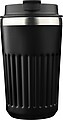 Recycled stainless steel travel mug (400 ml) Chiara, black
