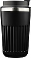 Recycled stainless steel travel mug (400 ml) Chiara, black