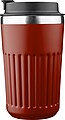 Recycled stainless steel travel mug (400 ml) Chiara, burgundy