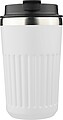Recycled stainless steel travel mug (400 ml) Chiara, white