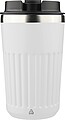 Recycled stainless steel travel mug (400 ml) Chiara, white