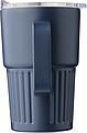 Recycled stainless steel travel mug (450 ml) Calo, blue