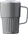 Recycled stainless steel travel mug (450 ml) Calo, grey