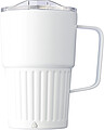Recycled stainless steel travel mug (450 ml) Calo, white