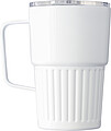 Recycled stainless steel travel mug (450 ml) Calo, white